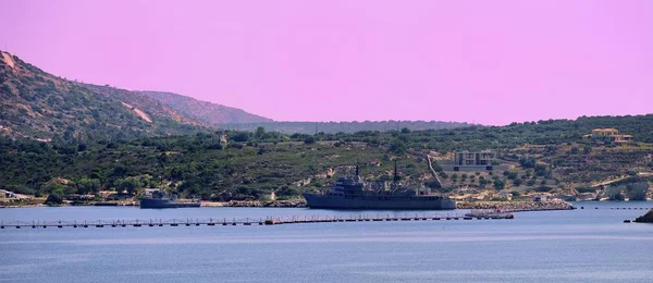 チャニア クレタ島の安全な領域に退役海軍船 — ストック写真