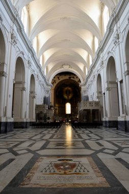 Salerno, İtalya - 1 Temmuz 2018: Salerno tarihi katedral