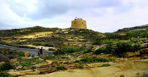 Dwejra Gozo Ottobre 2018 Torre Dwejra — Foto Stock