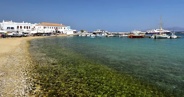 Mykonos Grecia Julio 2018 Oficios Placer Puerto Mykonos — Foto de Stock