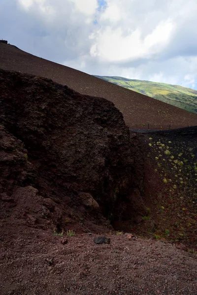 Mount Etna Sicílie Červenec 2018 Pohled Dolů Aktivní — Stock fotografie