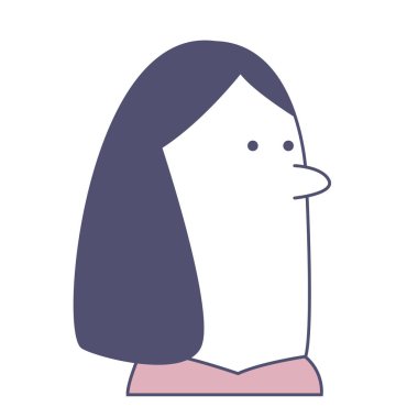 Kızlar yarım avatar pastel illüstrasyon web döndü