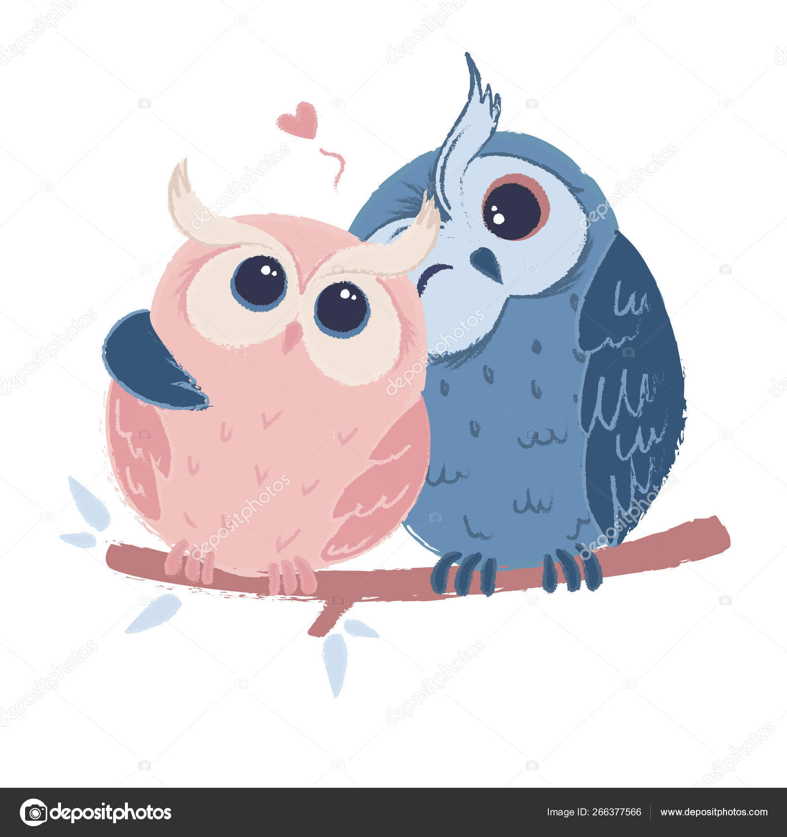 Duas corujas abraçando bonito no amor web e imprimir Vetor de ©webkpd  266377566, image size:1600x1700