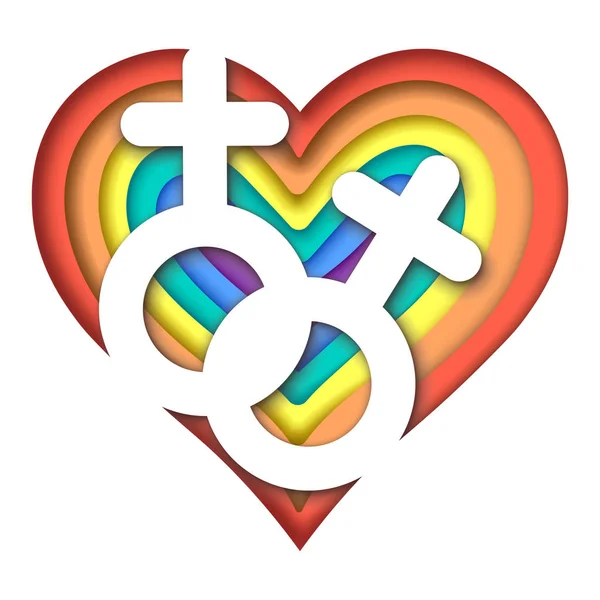 HBT kärlek färgglada vektor illustration. — Stock vektor