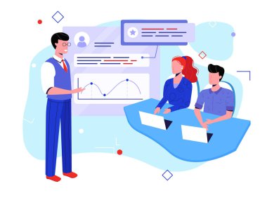 Web ve baskı için Upskilling seminer illüstrasyon