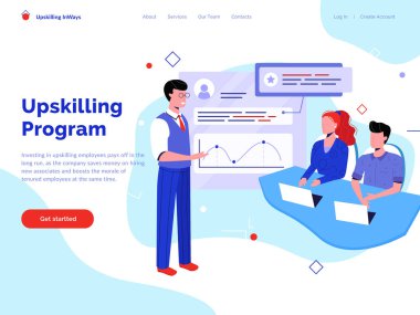 Web ve baskı için Upskilling seminer illüstrasyon
