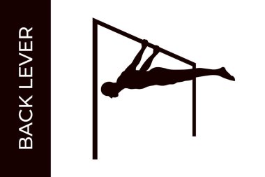 Male silhouette doing calisthenics back level exercise clipart