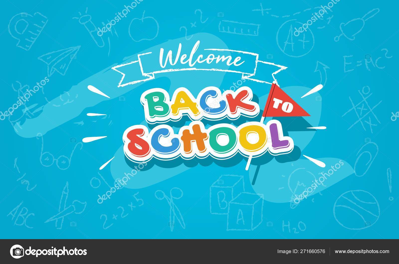Welcome back to school colorful banner template for web Stock