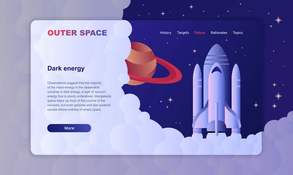Modèle d'image de héros d'exploration spatiale avec des fusées — Image vectorielle