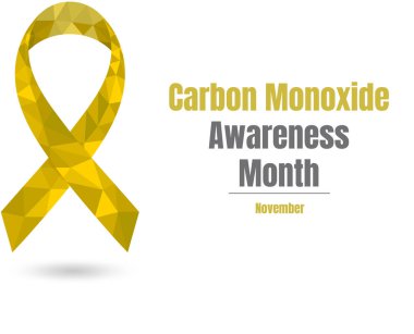 Sarı kurdeleile Karbon Monoksit Farkındalık Ay Kasım kavramı