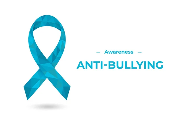 Cinta de sensibilización azul anti-bullying . — Vector de stock