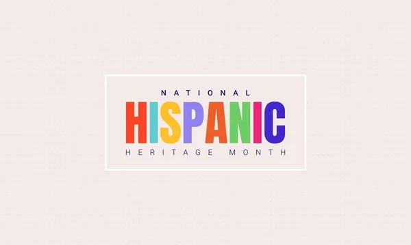 Εθνική Ισπανικής Κληρονομιάς Μήνα οριζόντια πρότυπο πανό με πολύχρωμο κείμενο σε ένα πλαίσιο. Επίδραση της λατινοαμερικανικής κληρονομιάς στον παγκόσμιο πολιτισμό — Διανυσματικό Αρχείο