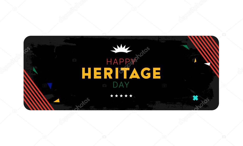 Happy Heritage Day - 24 September - horizontal banner template with the South African flag colors on dark background. South African public holiday celebrating African culture