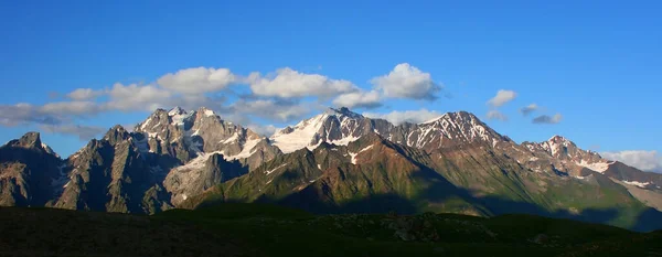 Banner with mountains. Mountain landscape, picturesque mountain in the summer, large panorama, Georgia