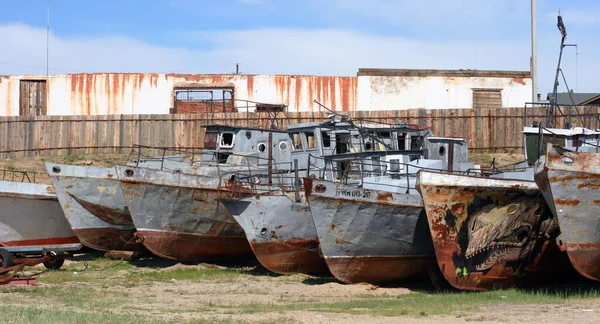 Olkhon Russie Juin 2019 Bateaux Excursion Sur Rive Lac Baïkal — Photo