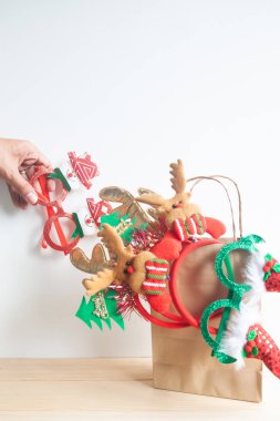 Noel alışveriş çantası parti aksesuarları. Tatil alışveriş 