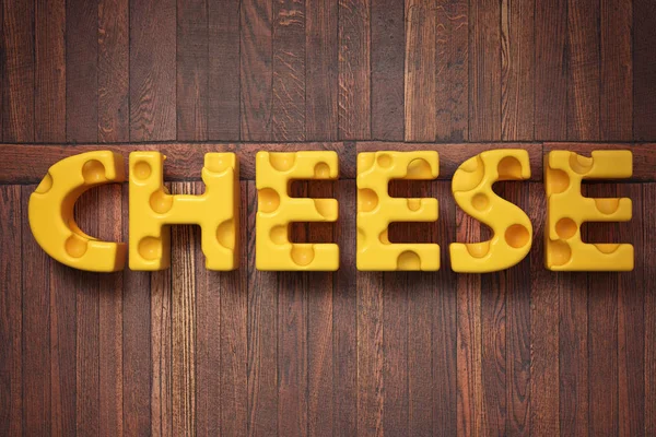 Трехмерная иллюстрация слова сыр — стоковое фото