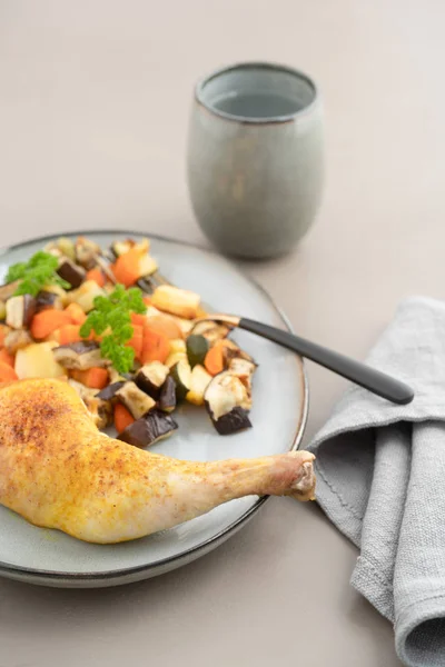 Chicken dinner with vegetables