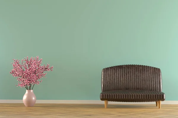 Interior con renderizado de sofá — Foto de Stock