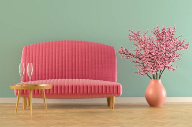 İç kanepe 3d render ile