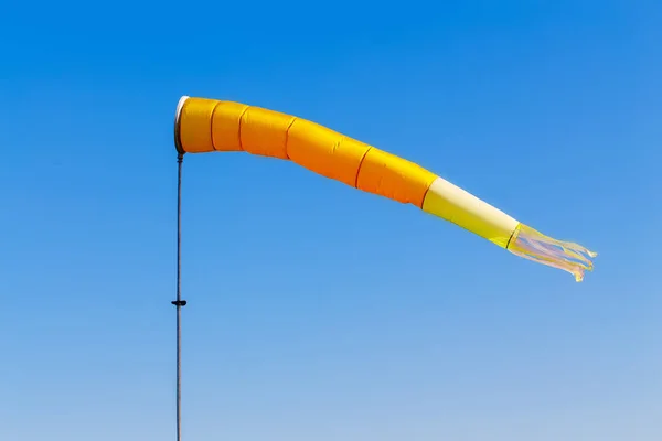 Airport Windsock Small Local Airport Blue Sky Background Windy Weather — Stock Photo, Image