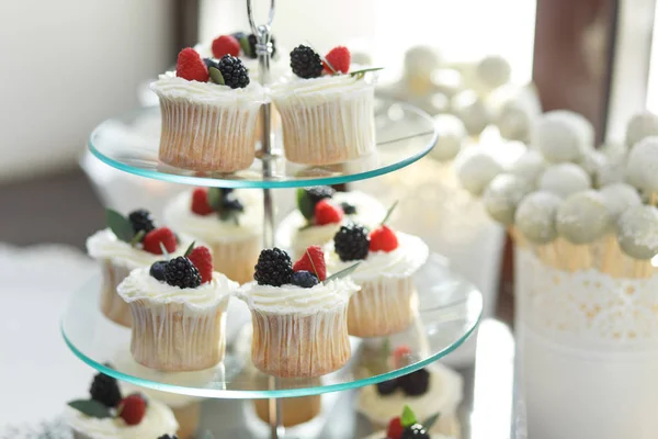 Candy Bar Table Sweet Candies Wedding Cake — Stock Photo, Image