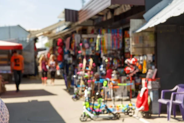 Imagen Borrosa Tienda Juguetes Mercado Callejero Bialystok Polonia Imagen Para — Foto de Stock