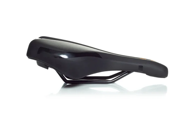 Black leather bicycle saddle — Stock Photo, Image