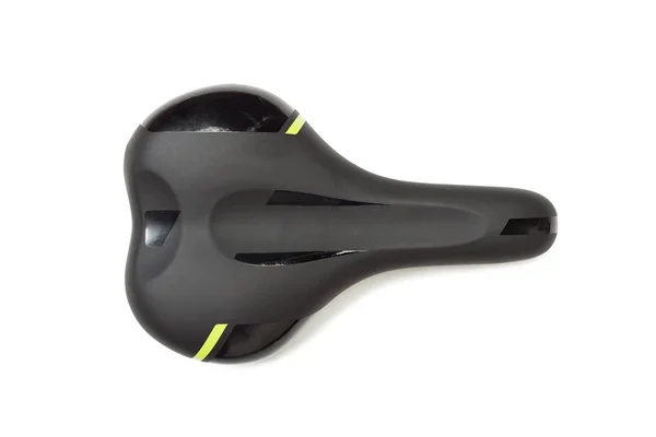 Black leather bicycle saddle — Stock Photo, Image