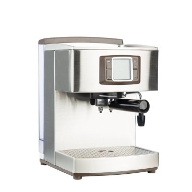 Modern coffee machine with steam milk frother clipart