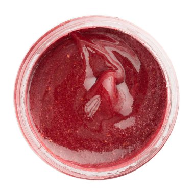 Ham çırpılmış bal kavanozunun üst görünümü