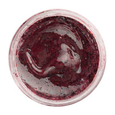 Ham çırpılmış bal kavanozunun üst görünümü