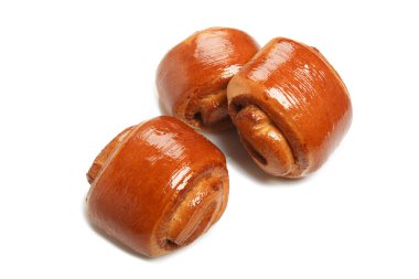 Tarçın ile pembe lezzetli çörekler Grubu
