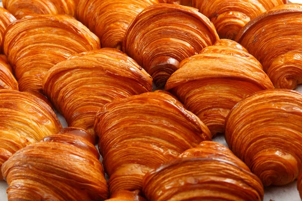 Zökkenőmentes Minta Ízletes Francia Croissant Háttér Tervek Díszíteni Hátterek — Stock Fotó