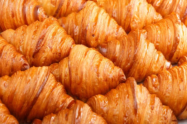 Patrón Sin Costuras Croissant Francés Sabroso Fondo Para Diseños Decorar —  Fotos de Stock