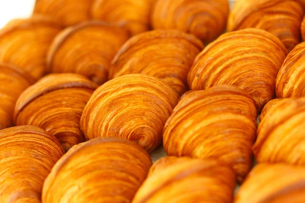 Zökkenőmentes Minta Ízletes Francia Croissant Háttér Tervek Díszíteni Hátterek — Stock Fotó