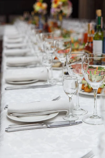 Tafelset Voor Bruiloft Een Ander Catering Diner Concept Serveren Feest — Stockfoto