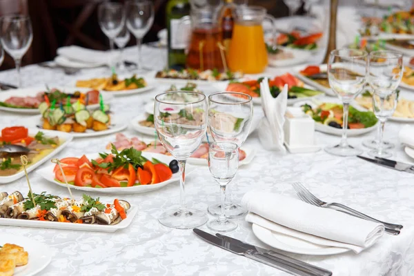 Conjunto Mesa Para Casamento Outro Jantar Evento Servido Conceito Servir — Fotografia de Stock