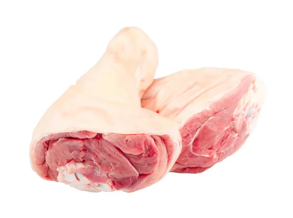 Jambon Porc Cru Cuisse Porc Isolé Sur Fond Blanc — Photo
