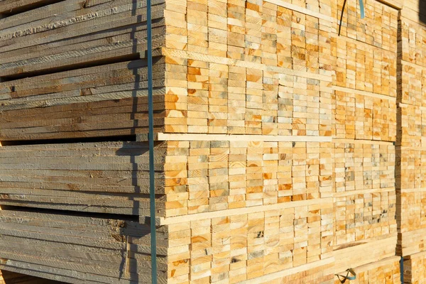 Piles Wooden Boards Sawmill Planking Warehouse Sawing Boards Sawmill Outdoors Stock Picture