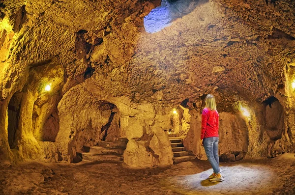 Derinkuyu Cave Underground City Cappadocia Turkey Travel Background — Stock Photo, Image