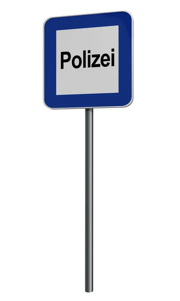Německé Informace Znamení Izolované Podle Policie Bílém Pozadí Text Policie — Stock fotografie