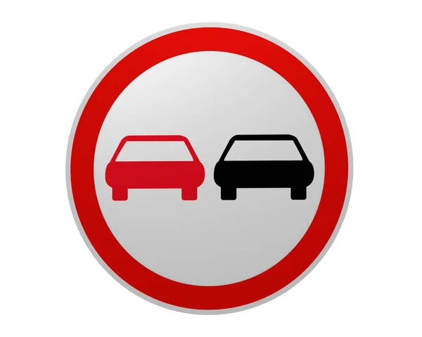 German Traffic Sign Passing Front View Rendering — Stock Photo, Image