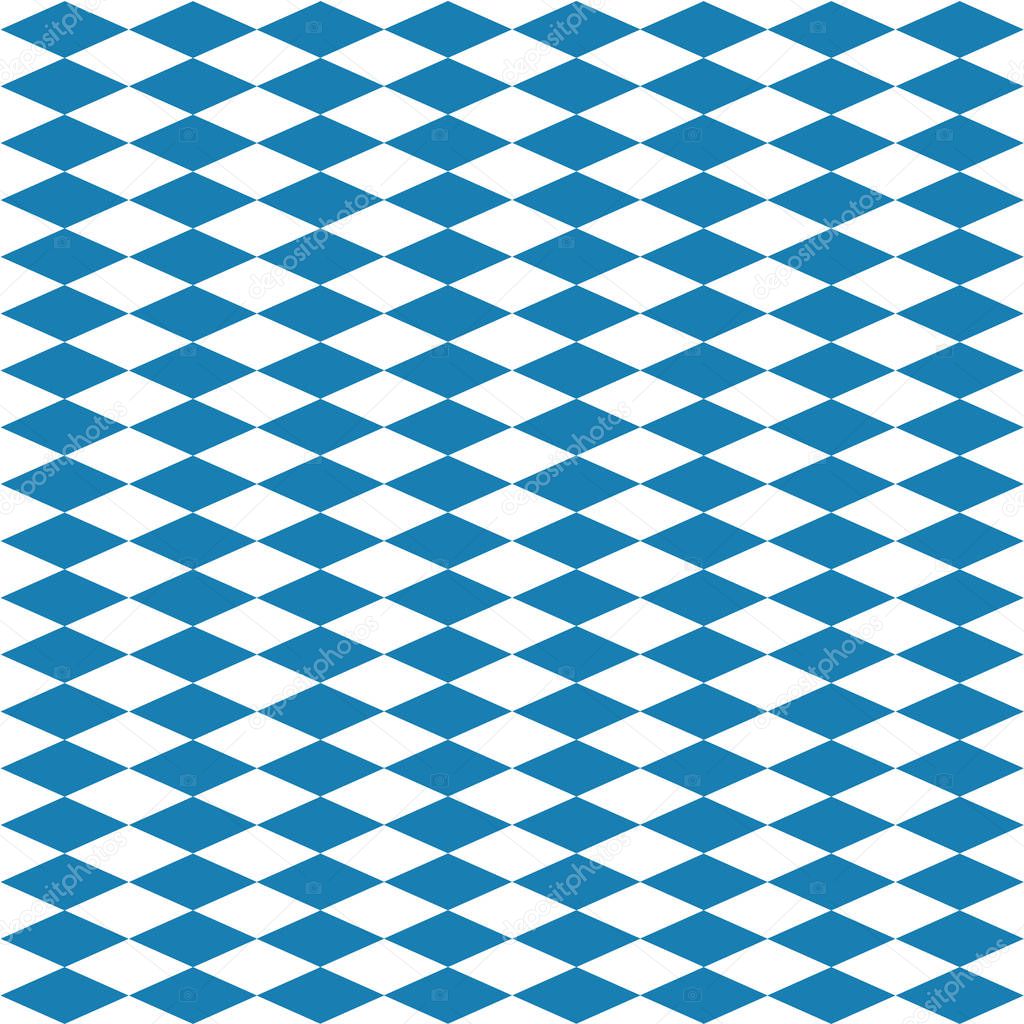 Seamless diamond pattern in blue white for the Oktoberfest. Vector file eps10