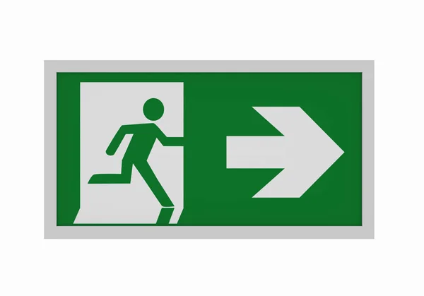 Current Escape Signs According Asr Escape Route Right Front View — Stock Photo, Image