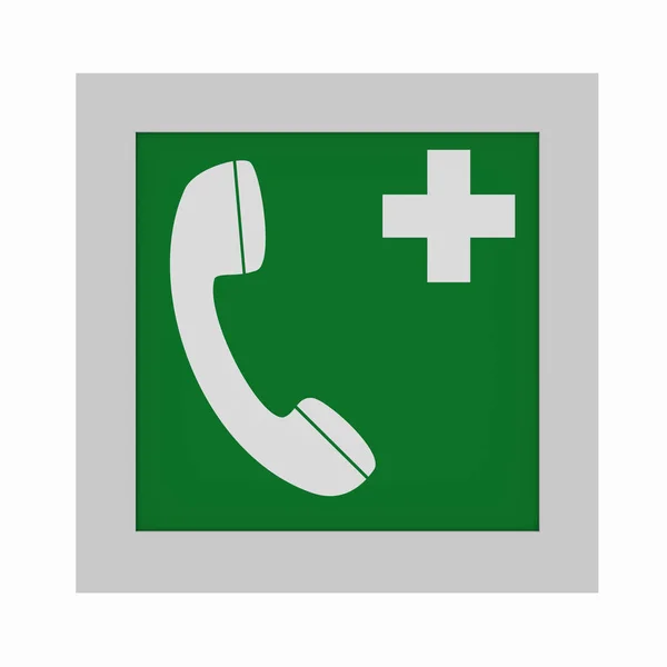 Current Escape Signs According Asr Emergency Telephone Front View Rendering — Stock Photo, Image