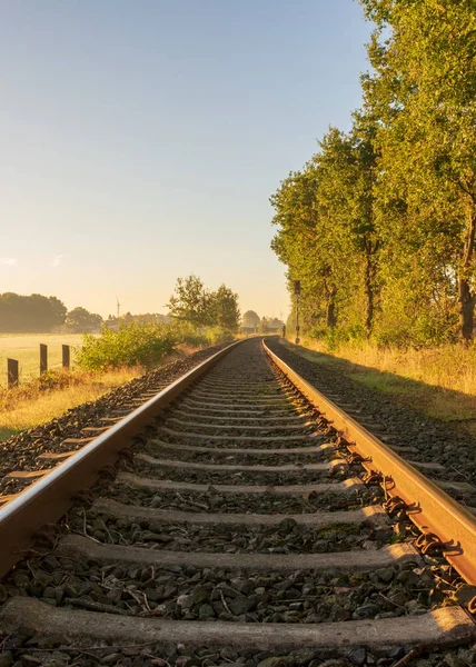 Spoorlijn Zachte Lightlocation Duitsland Noordrijn Westfalen — Stockfoto