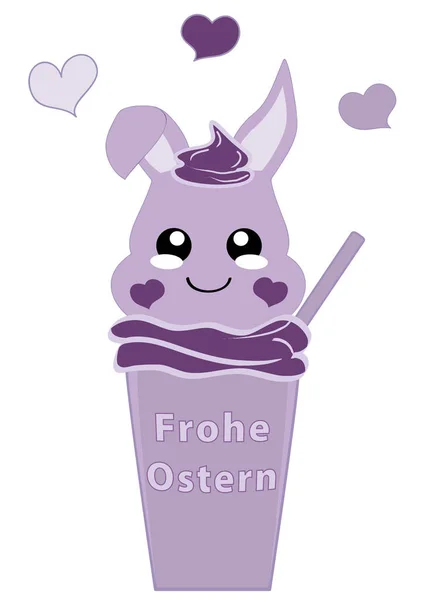 Kawaii Easter Bunny Pojke Milkshake Vektor Fil Eps — Stock vektor