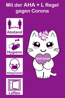 AHA + L kuralı olan çocuklar için bilgi işareti. Almanca metin: 