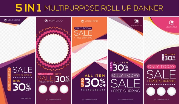 Multiuso Roll Banner Adequado Para Sua Promoção Exibição Produto — Vetor de Stock